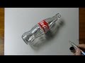 3D Art, Drawing Coca-Cola empty glass bottle