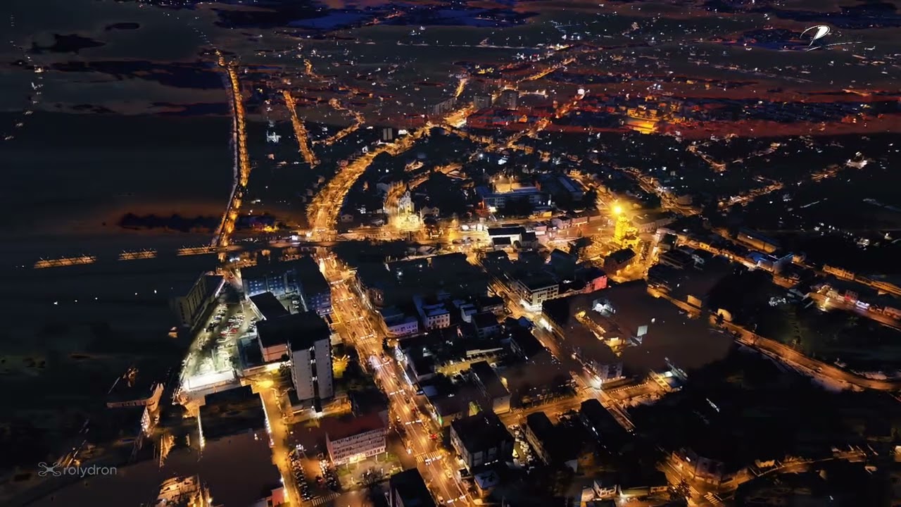 Gradiška noću – zimska čarolija | Drone 4K