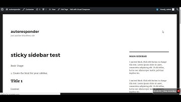 Custom Sidebar Visual Editor