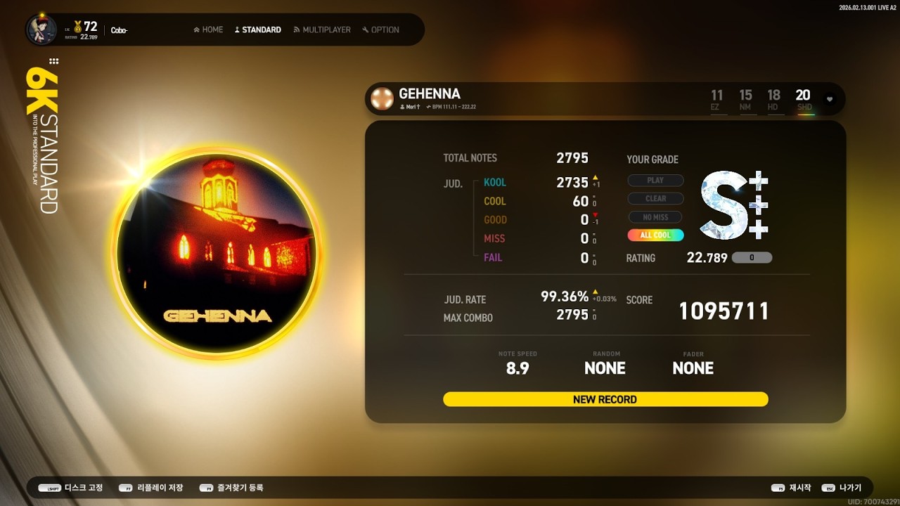 [EZ2ON REBOOT-R] GEHENNA 6K SHD 1,095,711