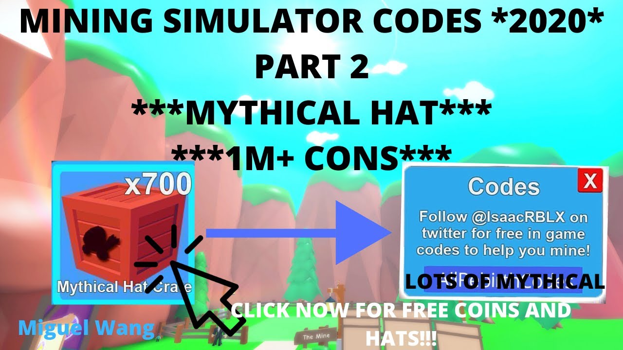 Roblox Mining Simulator Codes 2020 Mining Simulator Hacks Mythical Hats Coins Part 2 Youtube - roblox mining simulator codes pt2 youtube