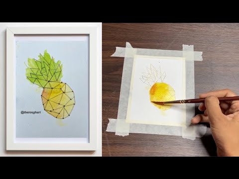 Easy Pineapple Watercolour Painting for Beginners | Step-by-step Tutorial | Watercolour Painting