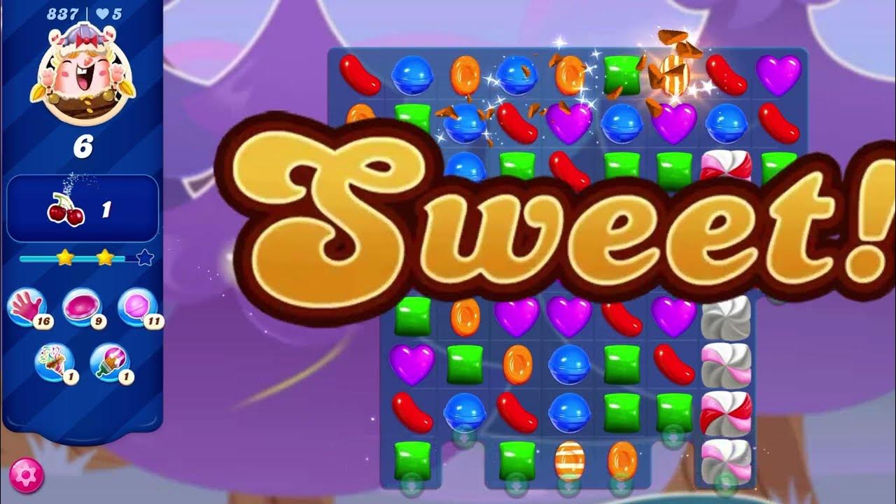 Candy Crush How to BEAT Level 837 to 838 with No Booster YouTube