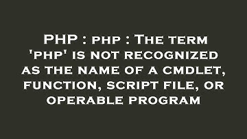 PHP : php : The term 