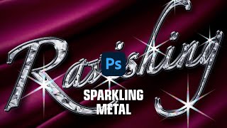 Text Effects of Sparkling Metal with Snow Cross in Photoshop 2023