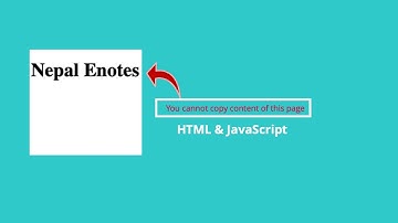 Disable Copy & Paste Option in HTML & JavaScript