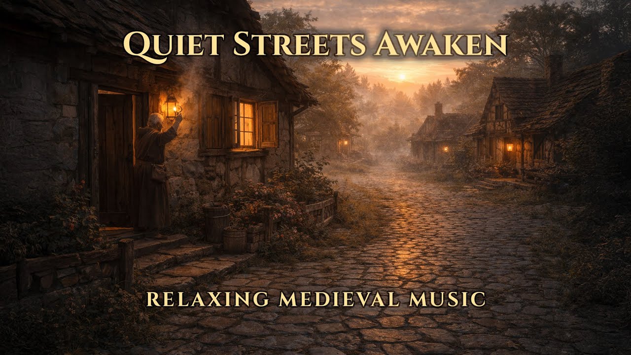 Quiet Streets Awaken – Relaxing Medieval Village Music | Fantasy Ambience