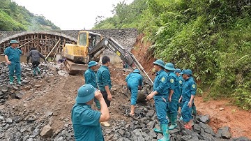 Cầu Cáng Dào ( T 75 )| Lực Lượng Dân Quân xã Lao Chải - Lào Cai đến giúp bản xây móng cánh gà số 1