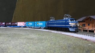 【16番(HO)】EF66原色牽引・コンテナ列車