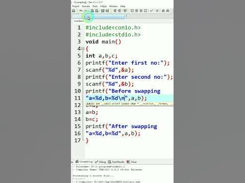 swapping of two numbers in c program | ms coder - YouTube