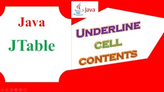 Java JTable Ep.04 - Underline Specific Cell Contents