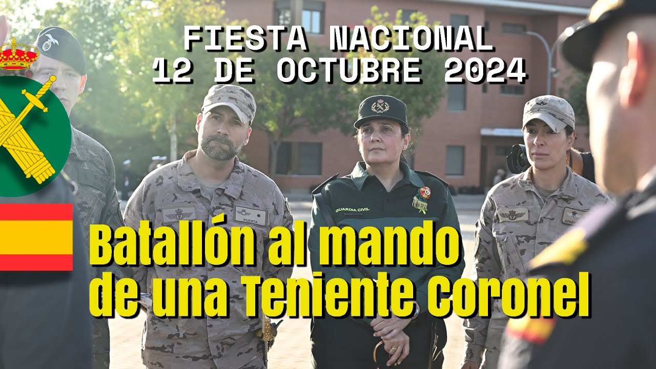 La primera mujer al mando de un batallón de la Guardia Civil en el desfile de de la Fiesta Nacional