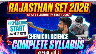 RSET 2026 Chemistry | How to prepare SET 2026 Chemistry | rajasthanSET 2026