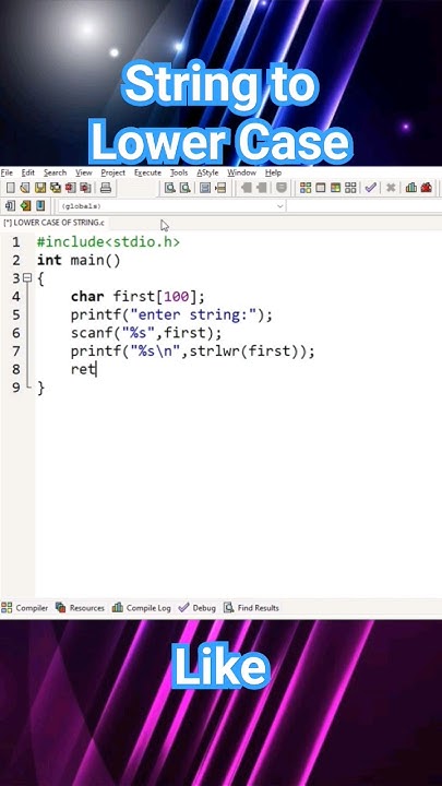 Converting string into lower case in C Language - YouTube