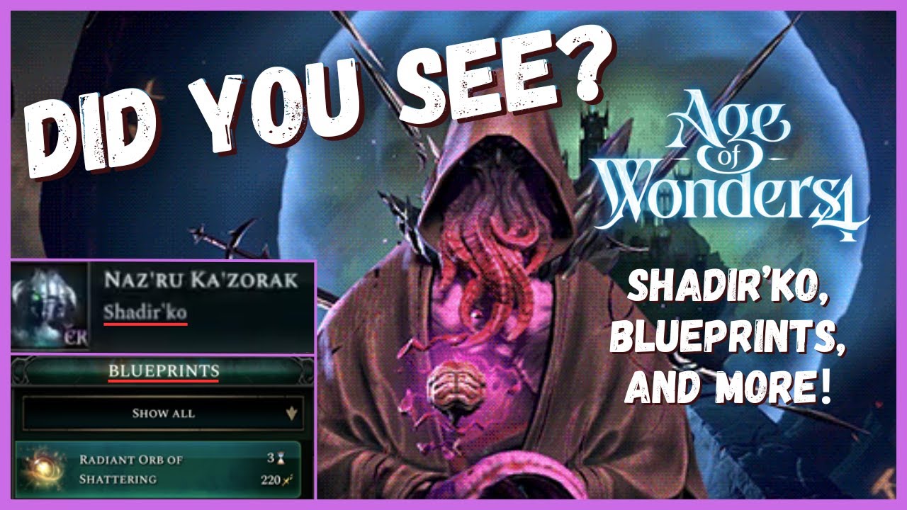 Age of Wonders 4 | Eldritch Realms | Shadir'ko, Blueprints, and more! | 1st Dev Stream Deep Dive