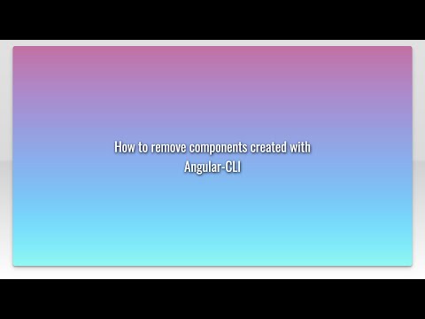 How to remove components created with Angular-CLI
