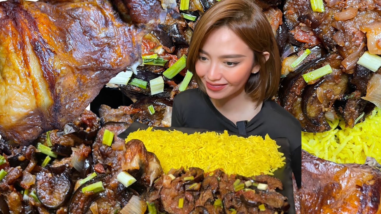 Lechon Manok With Java Rice LECHON MANOK + BINAGOONGANG TALONG + ARABIC RICE - YouTube