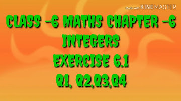 Class -6 maths ch- 6 integers ex- 6.1q1, q2, q3, q4