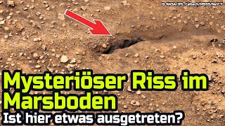 Ist auf dem Mars Flüssigkeit ausgetreten - Foto von Rover Curiosity zeigt Riss im Boden