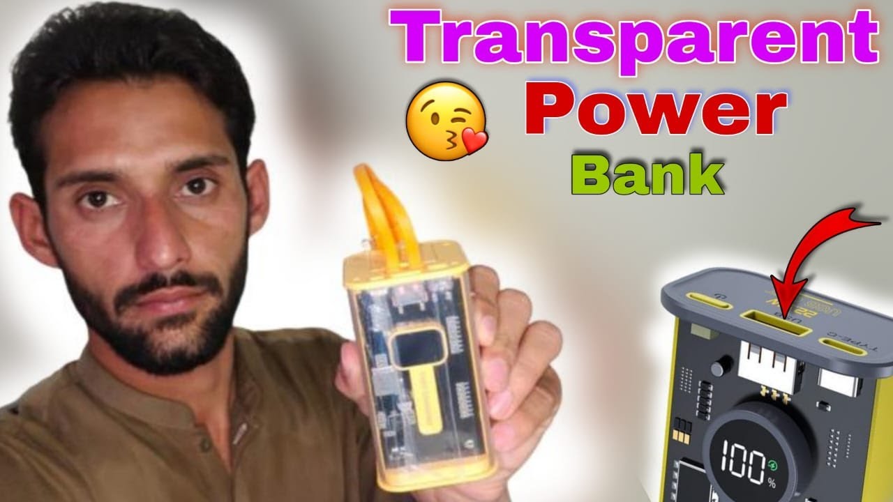 Cyberpunk Transparent power Bank 2023🔋 20000mah Power Bank Power