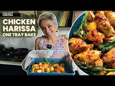 One Tray Wonder - Spicy Chicken Harissa with Broccoli  Potatoes  Heathy  Easy  Food with Chetna