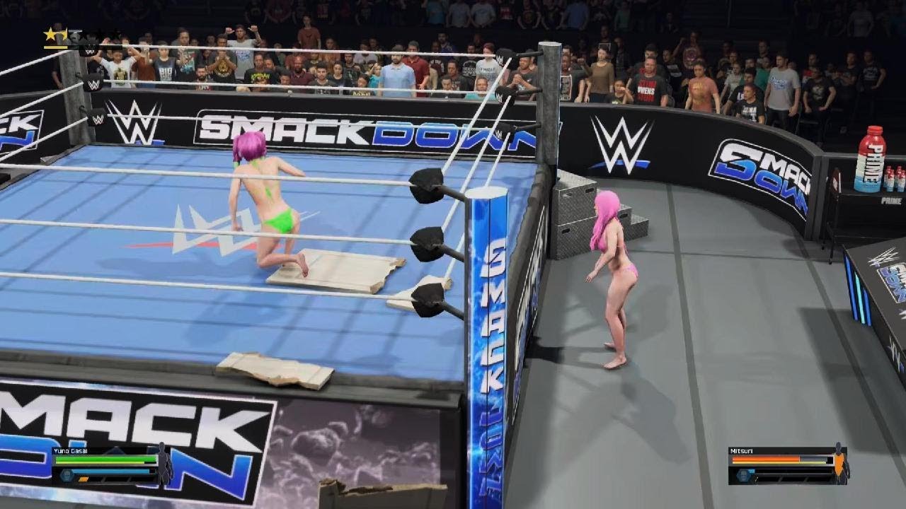 WWE 2K25 Yuno Gasai VS Mitsuri Bikini Casket Match
