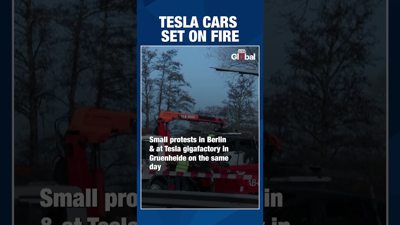 Seven Tesla Cars Burnt Down in Verden Amid Global Protests Against Elon Musk | 