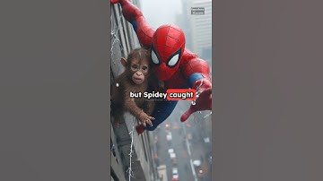 Spiderman Saves Baby Gorilla from Falling! 🕷️🐒 Emotional Animal Rescue Mission #shorts #spiderman