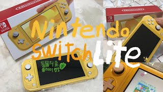 닌텐도 스위치 라이트 언박싱⭐️+모동숲 플레이🌿|Nintendo Switch Lite