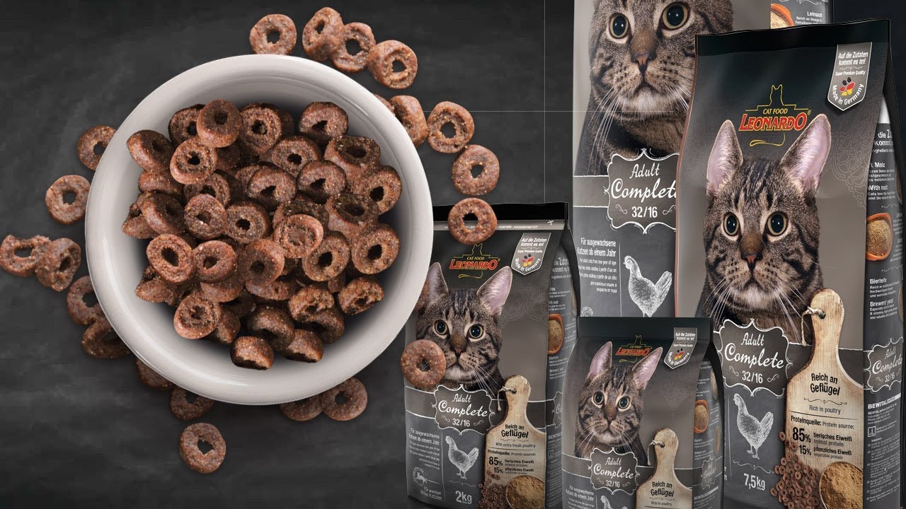 Сухой корм для кошек Leonardo Adult Complete 32/16 - YouTube