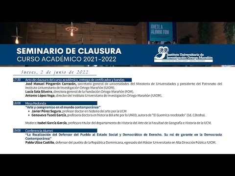 Seminario de clausura - Curso académico 2021-2022 (Jueves, 2 de junio 2022)