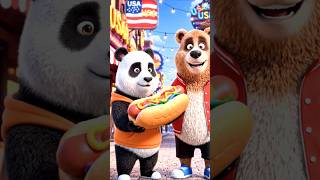 इतना बड़ा hot dog?!  USA surprise! #IndiaVsUSA #FunnyShorts #CartoonShorts #PixarStyle #USAFood #Vir