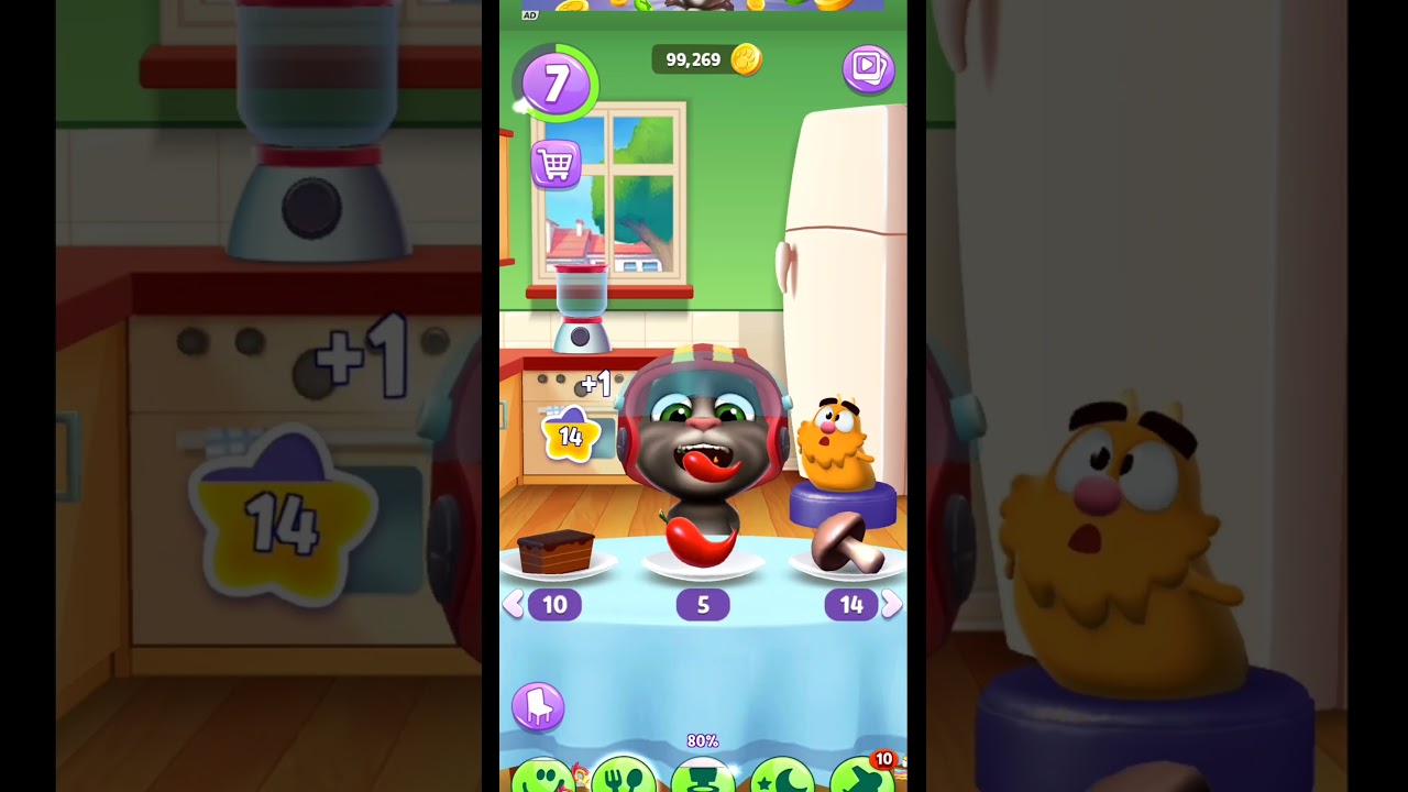 Talking Tom 2 eating challenge funny shorts 