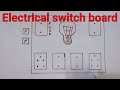 Electrical switch board | 3 switch two 5 pin socket connection complete switch board wiring