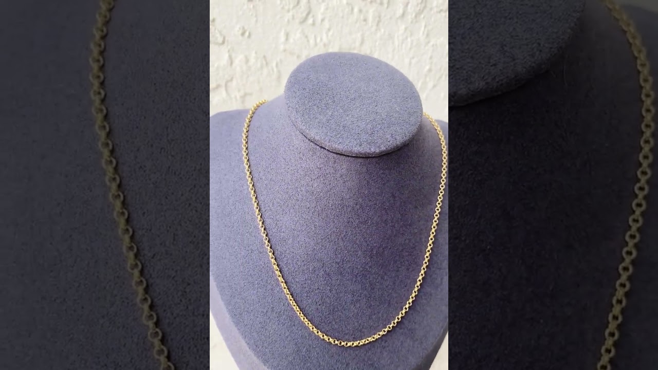Collana con catena Rolo Belcher in oro 14k con chiusura ovale