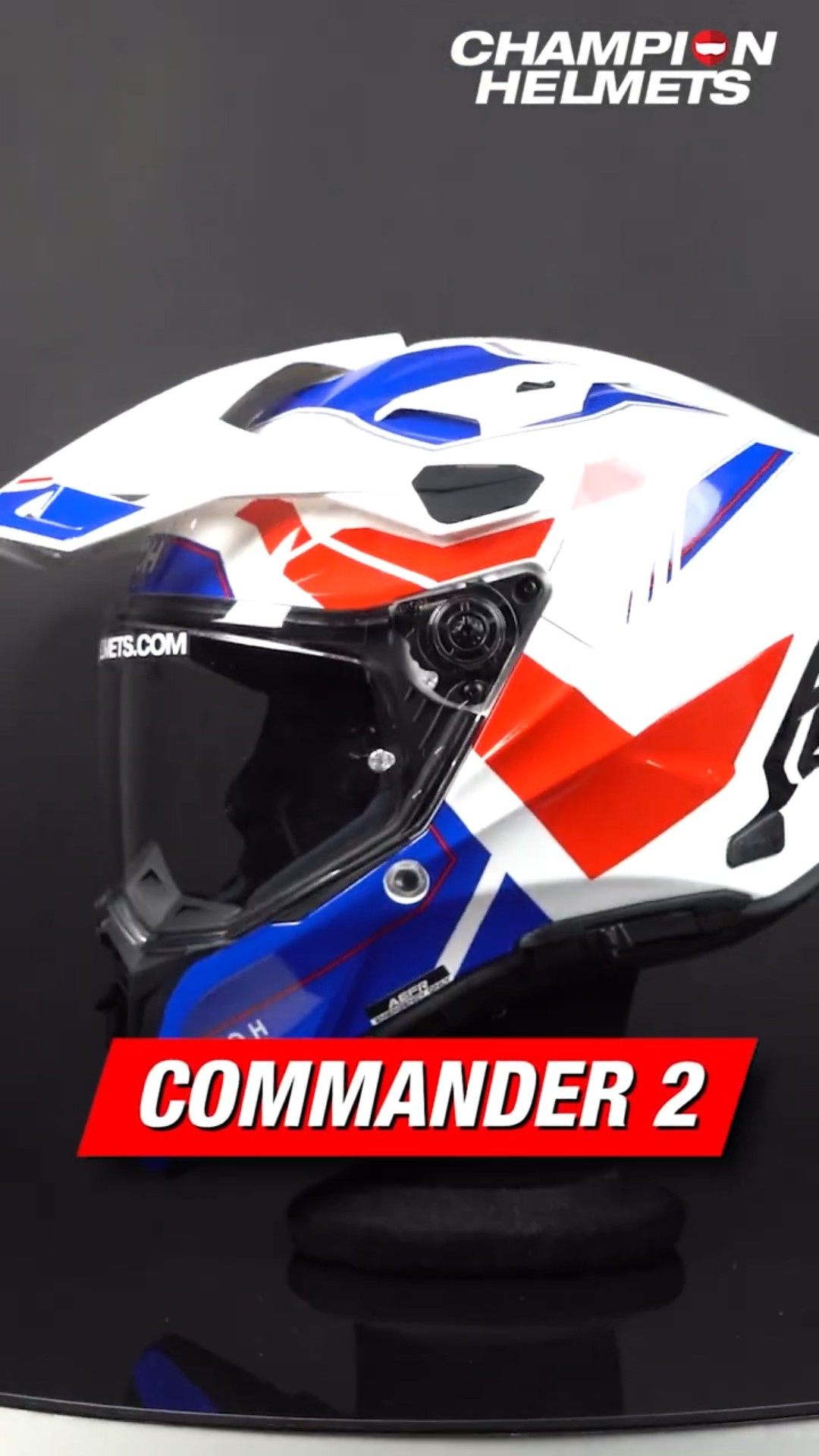 Airoh Commander 2 Reveal White Blue Red - Showcase #motorcycle