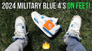 2024 MILITARY BLUE JORDAN 4 DROPS 4/27! (On Feet/In-hand REVIEW)!