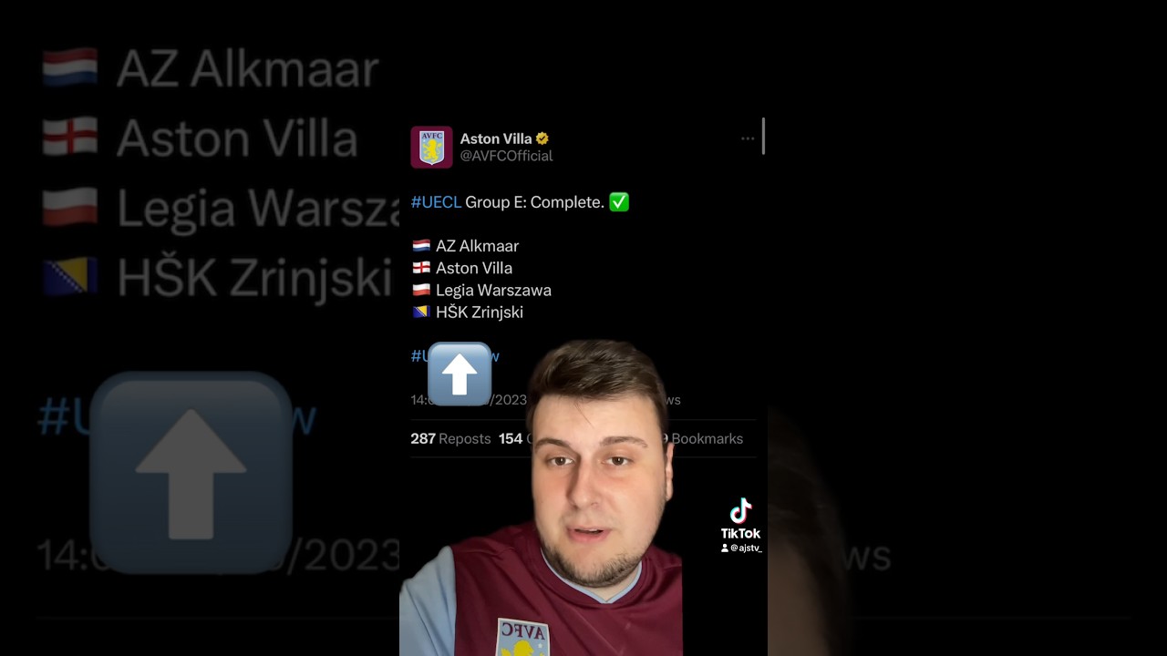 Europa conference league draw for Aston Villa! 