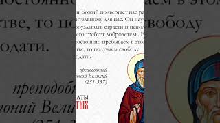 💎 Преподобный Антоний Великий (251-357). Закон Божий подвергает нас рабству, спасительному для нас.