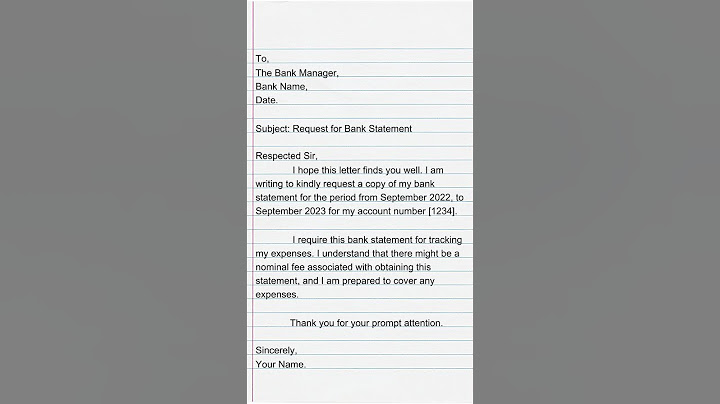 Application for Bank Statement | Writing Salon