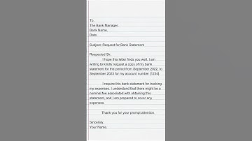 Application for Bank Statement | Writing Salon