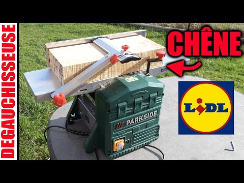 PARKSIDE dégauchisseuse raboteuse LIDL PADM 1250 test chêne type Scheppach HMS85 Planer Thicknesser @BricovideoOvh