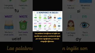 Homophones in English! Palabras homófonas en inglés! #learnenglish #english