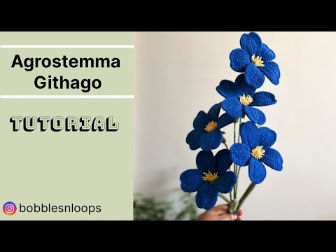Crochet Agrostemma flower|step-by-step|tutorial for beginners#crochet#pattern#crochetart