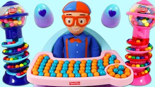 Blippi Easter Egg Hunt Gumball Surprises with Fun Spiral Candy Dispenser & Surprise Toys!