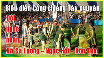 biểu diễn cồng chiêng của đội nghệ nhân xã Sa loong  tại ngày hội TTVH các dân tộc  Ngọc Hồi 2022