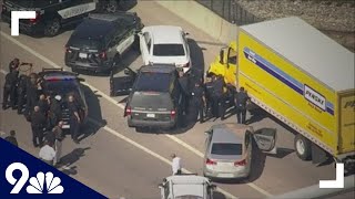 RAW | Pursuit of carjacking suspect closes WB I-70 at I-25