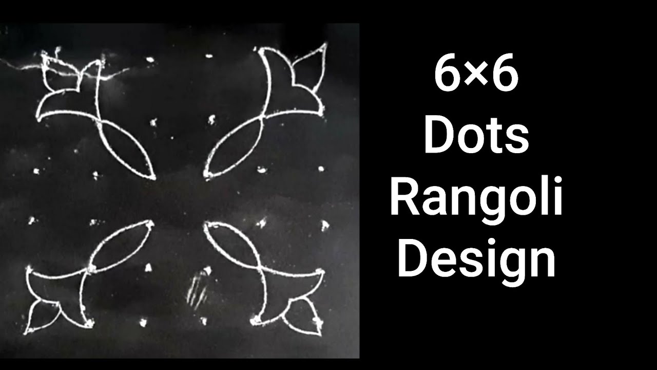 6×6 Dots Rangoli Design// Easy Kolam from Dots - YouTube