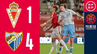 Resumen #PrimeraFederación | Real Murcia CF 1-4 Málaga CF | Jornada 14, Grupo 2