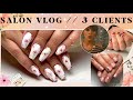 SALON VLOG// flower watercolor nails, midnights nails, and chrome!